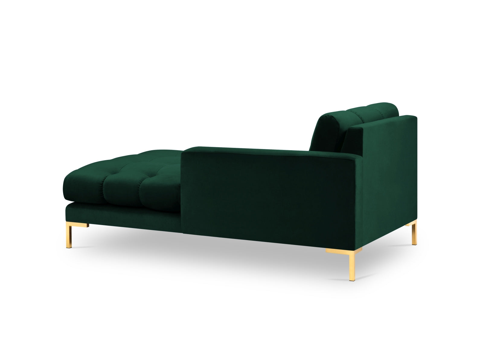 Mamaia Velour Sofa Chaise Lounge rechts 1 Sitz in Bottle Green/Gold präsentiert im Onlineshop von KAQTU Design AG. L-Sofa rechts ist von Micadoni