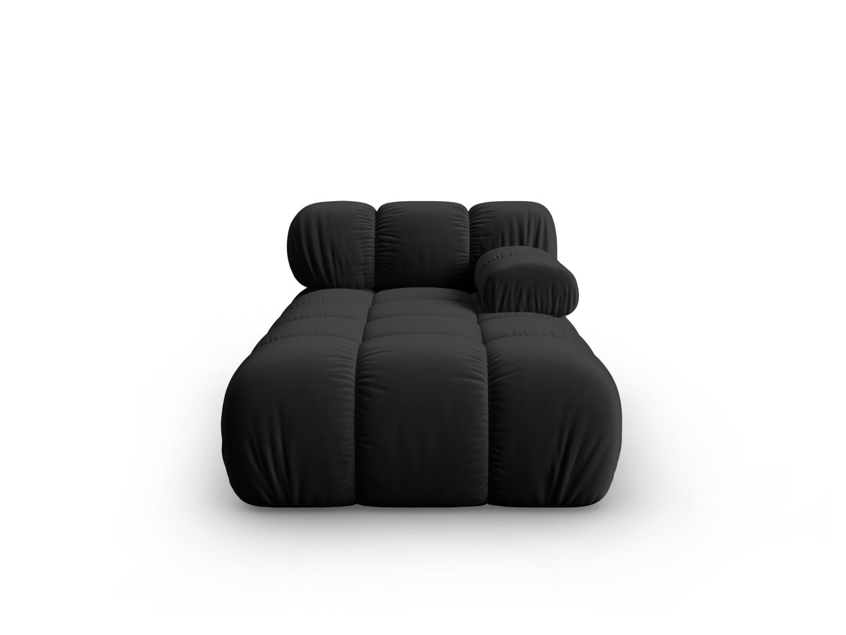 Bellis Velour Sofa Chaise Lounge rechts 1 Sitz 94cm in Black-Bluvel präsentiert im Onlineshop von KAQTU Design AG. Modulares Sofa ist von Micadoni