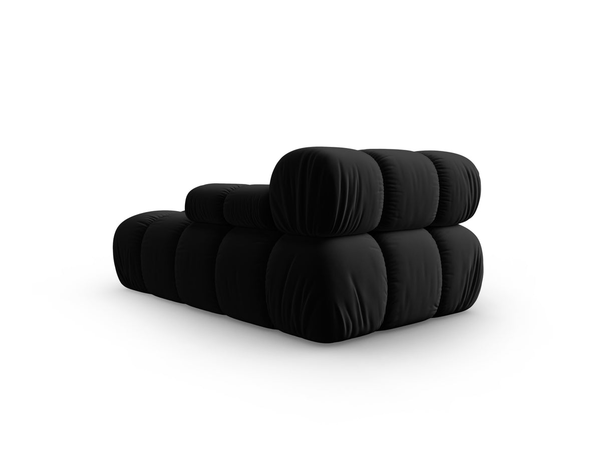 Bellis Velour Sofa Chaise Lounge rechts 1 Sitz 94cm in Black-Bluvel präsentiert im Onlineshop von KAQTU Design AG. Modulares Sofa ist von Micadoni