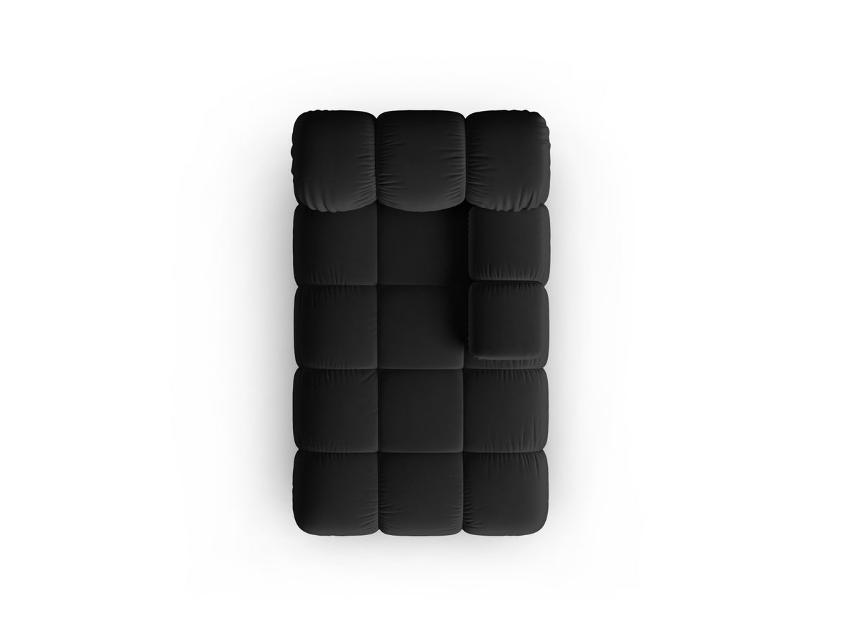 Bellis Velour Sofa Chaise Lounge rechts 1 Sitz 94cm in Black-Bluvel präsentiert im Onlineshop von KAQTU Design AG. Modulares Sofa ist von Micadoni