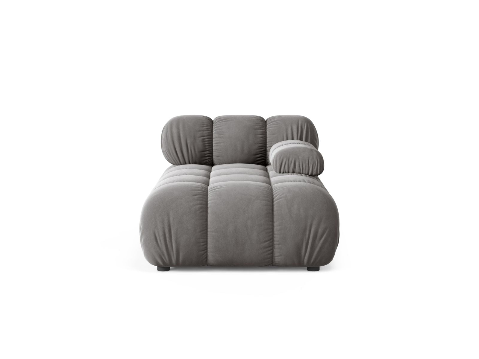 Bellis Velour Sofa Chaise Lounge rechts 1 Sitz 94cm in Light Grey-Bluvel präsentiert im Onlineshop von KAQTU Design AG. Modulares Sofa ist von Micadoni