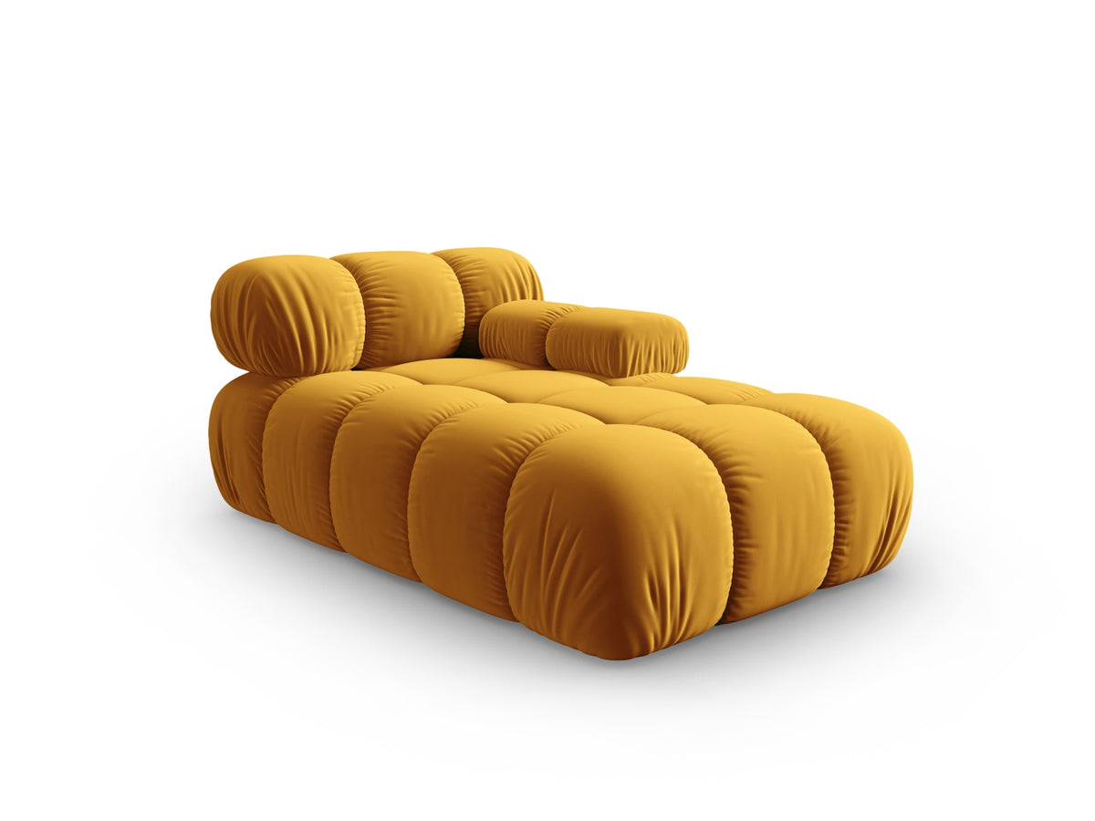 Bellis Velour Sofa Chaise Lounge rechts 1 Sitz 94cm in Yellow-Bluvel präsentiert im Onlineshop von KAQTU Design AG. Modulares Sofa ist von Micadoni
