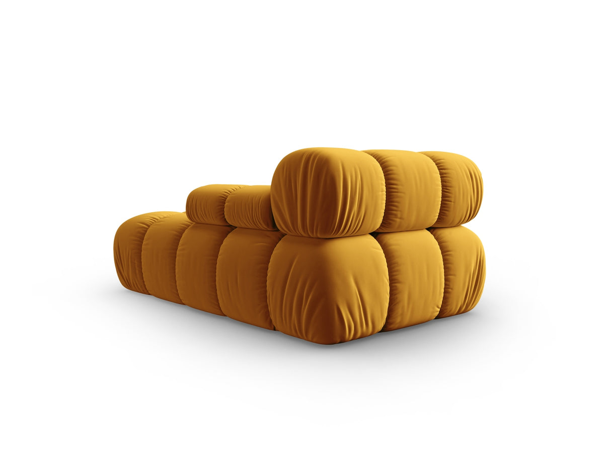 Bellis Velour Sofa Chaise Lounge rechts 1 Sitz 94cm in Yellow-Bluvel präsentiert im Onlineshop von KAQTU Design AG. Modulares Sofa ist von Micadoni