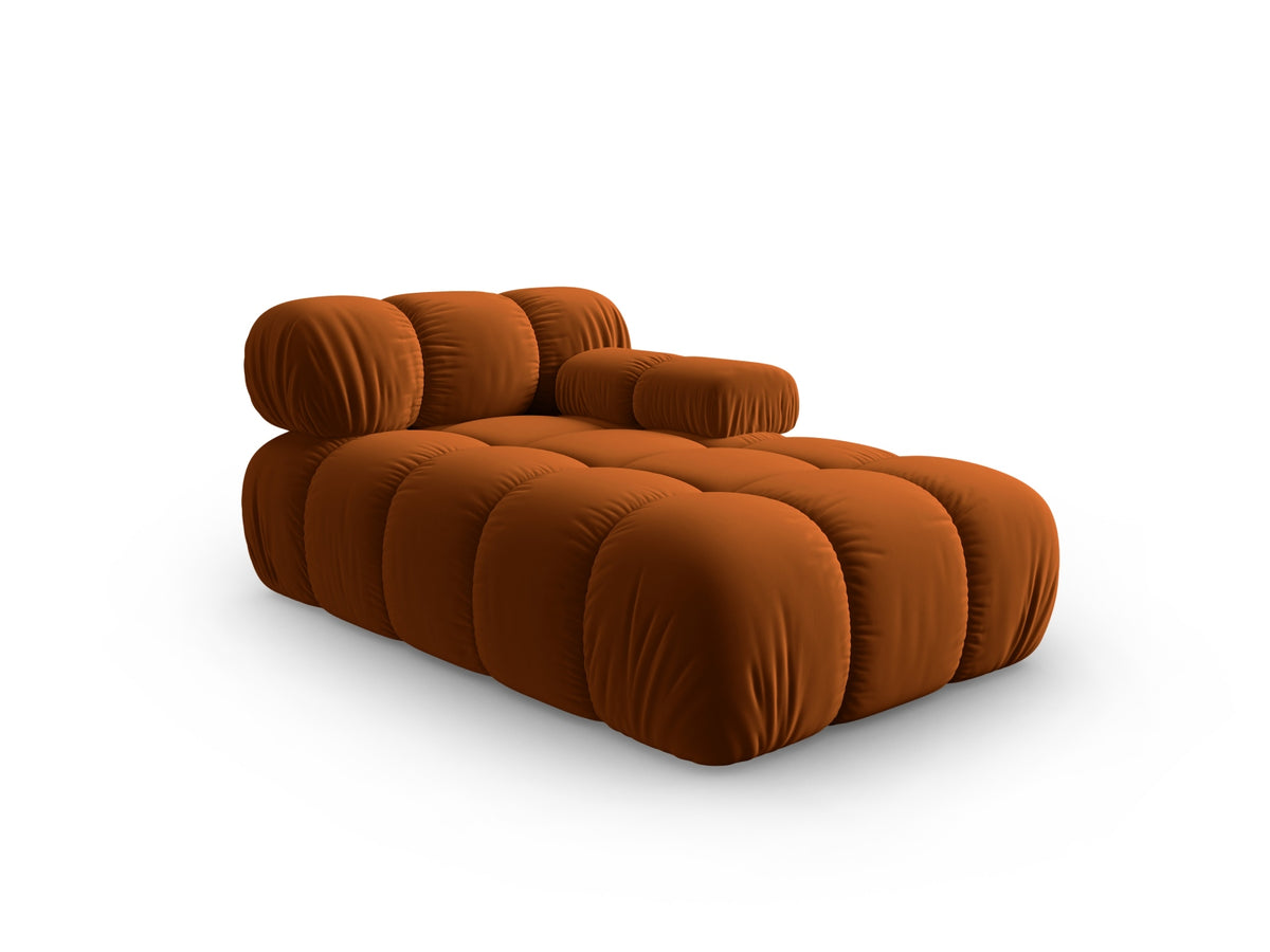 Bellis Velour Sofa Chaise Lounge rechts 1 Sitz 94cm in Terracotta-Bluvel präsentiert im Onlineshop von KAQTU Design AG. Modulares Sofa ist von Micadoni