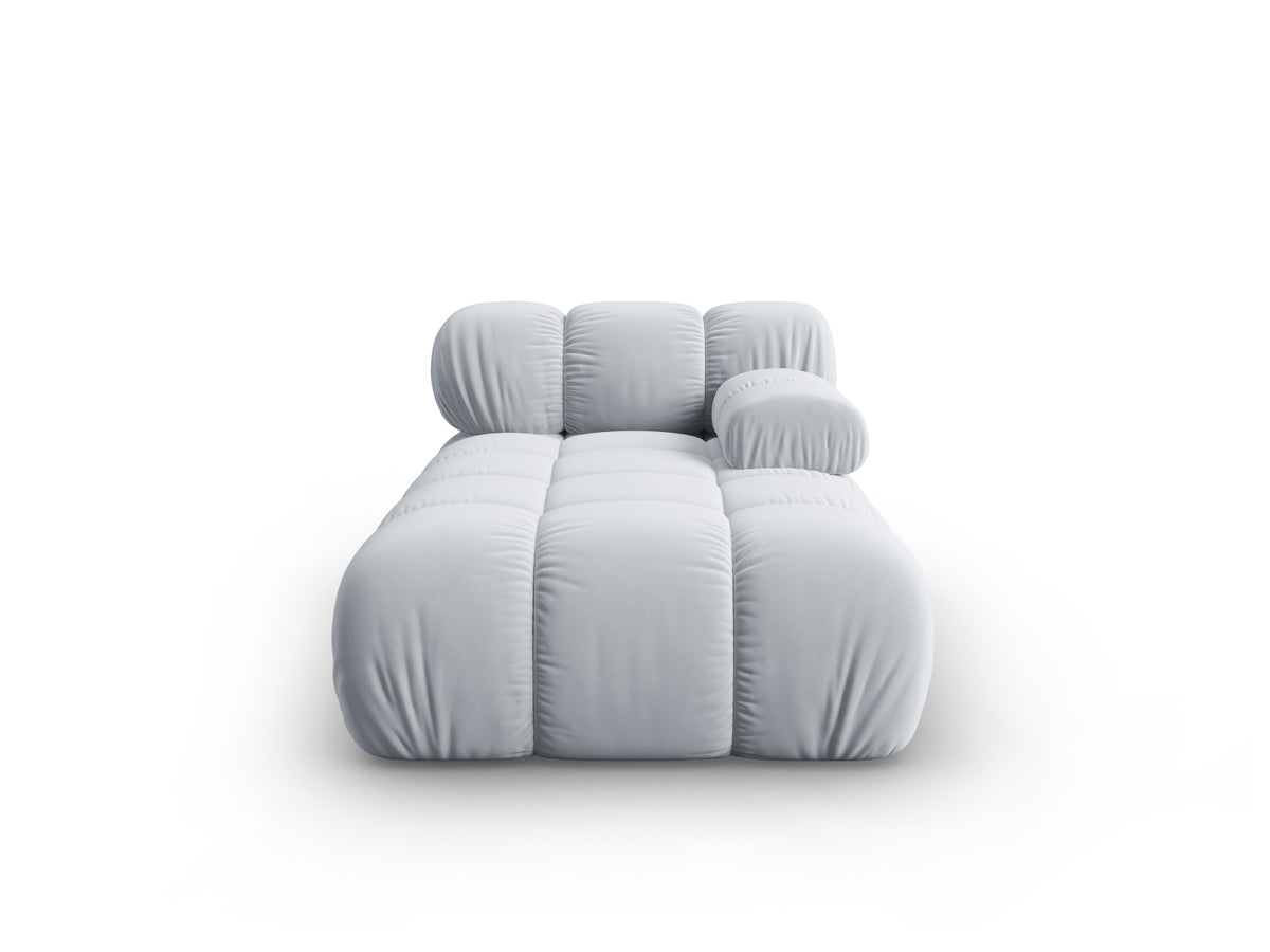 Bellis Velour Sofa Chaise Lounge rechts 1 Sitz 94cm in Light Blue-Bluvel präsentiert im Onlineshop von KAQTU Design AG. Modulares Sofa ist von Micadoni
