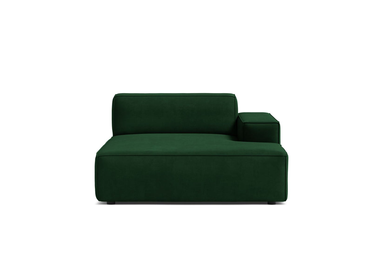 1-Sitzer Chaise Longue Rechts Jodie in Bottle Green-Bluvel präsentiert im Onlineshop von KAQTU Design AG. Modulares Sofa ist von Micadoni