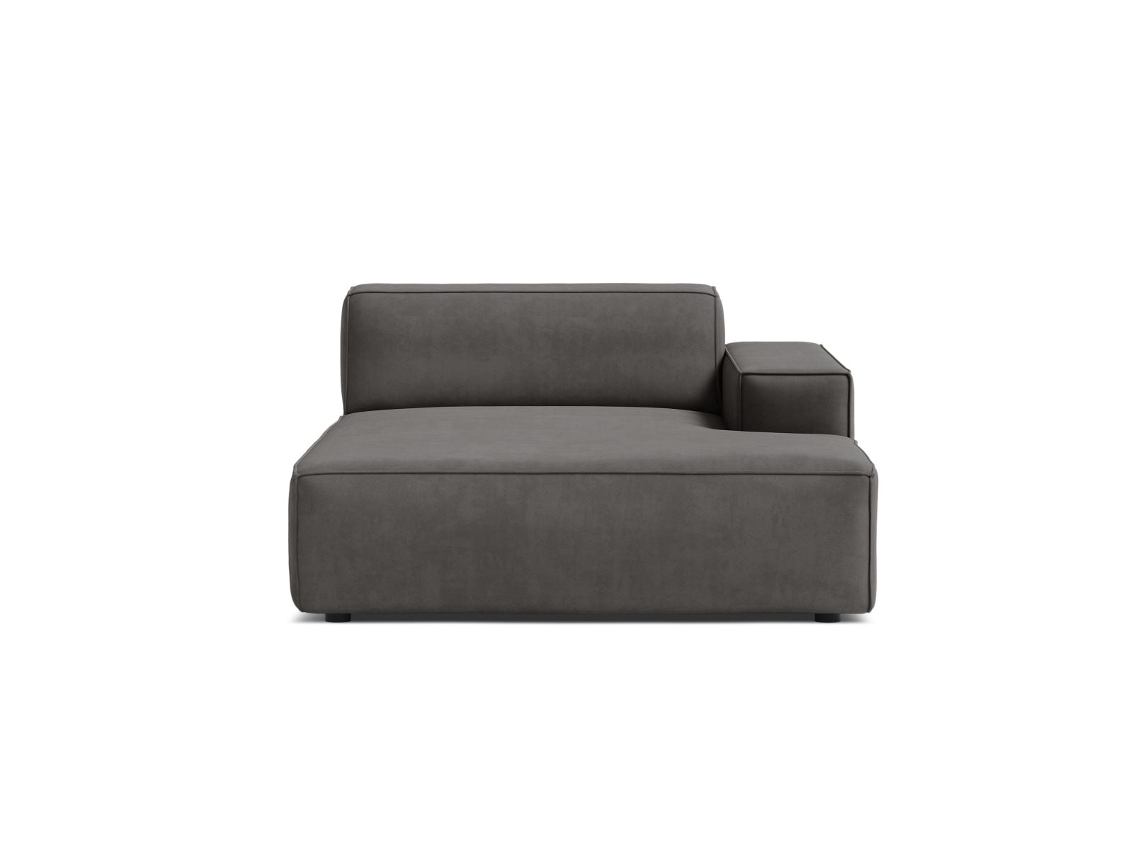 1-Sitzer Chaise Longue Rechts Jodie in Light Grey-Bluvel präsentiert im Onlineshop von KAQTU Design AG. Modulares Sofa ist von Micadoni