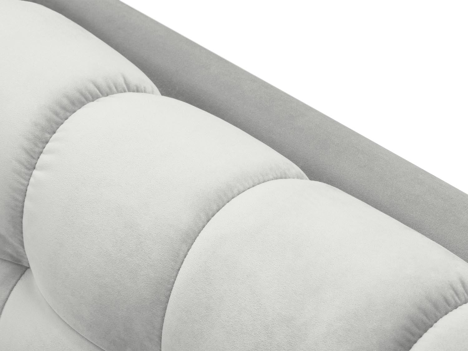 Mamaia Velour Sofa Chaise Lounge rechts 1 Sitz in Silver/Schwarz präsentiert im Onlineshop von KAQTU Design AG. L-Sofa rechts ist von Micadoni