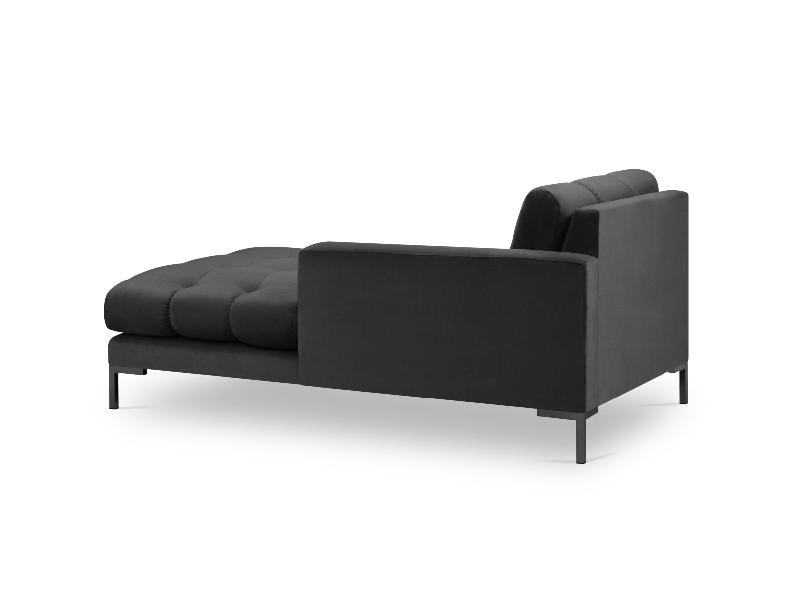 Mamaia Velour Sofa Chaise Lounge rechts 1 Sitz in Dark Grey/Schwarz präsentiert im Onlineshop von KAQTU Design AG. L-Sofa rechts ist von Micadoni
