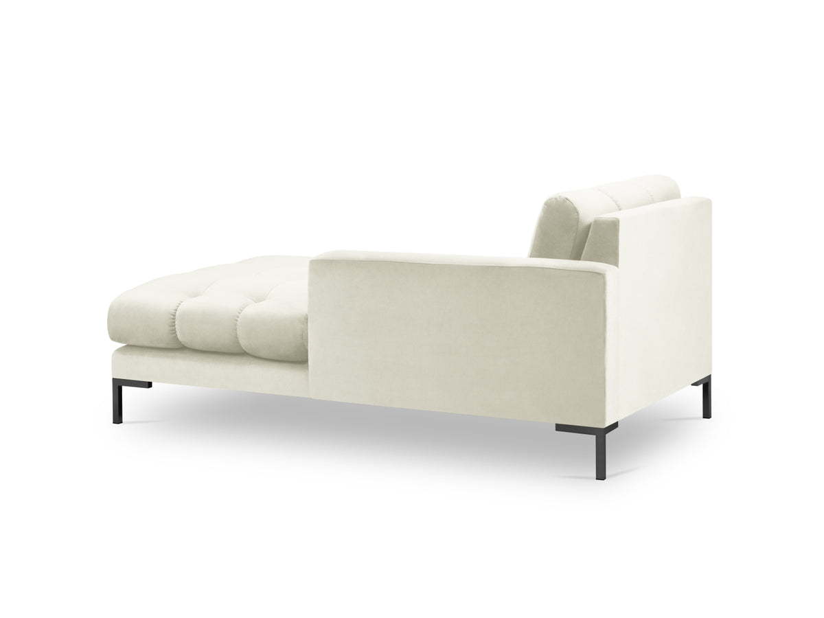 Mamaia Velour Sofa Chaise Lounge rechts 1 Sitz in Light Beige/Schwarz-Bluvel präsentiert im Onlineshop von KAQTU Design AG. L-Sofa rechts ist von Micadoni