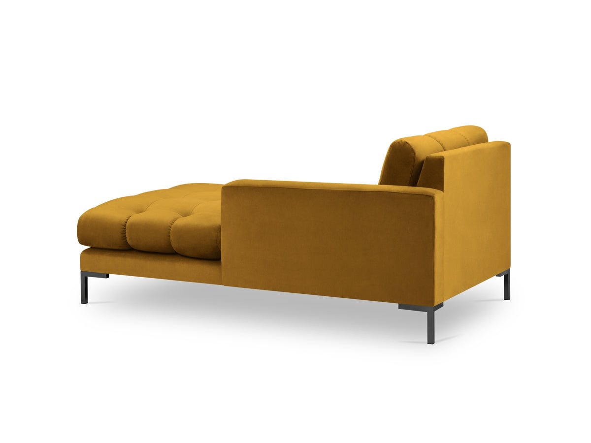 Mamaia Velour Sofa Chaise Lounge rechts 1 Sitz in Yellow/Schwarz-Bluvel präsentiert im Onlineshop von KAQTU Design AG. L-Sofa rechts ist von Micadoni
