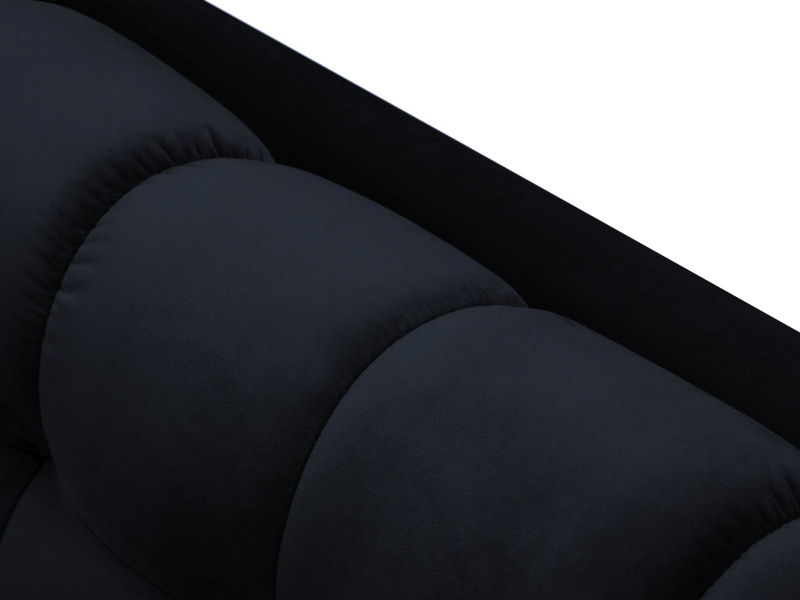 Mamaia Velour Sofa Chaise Lounge rechts 1 Sitz in Dark Blue/Schwarz präsentiert im Onlineshop von KAQTU Design AG. L-Sofa rechts ist von Micadoni