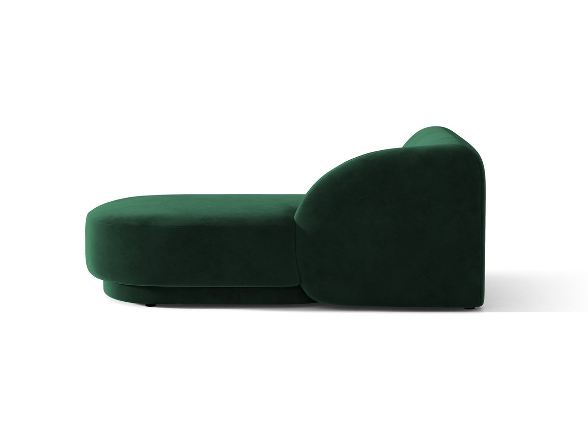 Miley Chaiselongue von Micadoni in Dunkelbeige, Stoffbezug Bluvel, rechtsseitige Ausrichtung, schwarze Kunststoffbeine, modulares Sofa-Element.