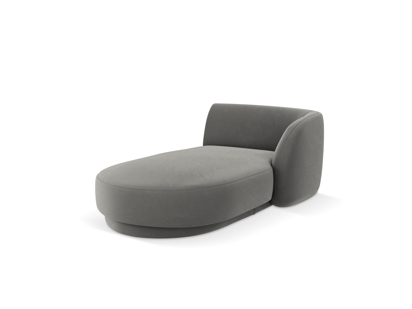 Miley Velour Sofa Chaise Lounge rechts 2 Sitzer in Light Grey-Bluvel präsentiert im Onlineshop von KAQTU Design AG. L-Sofa rechts ist von Micadoni