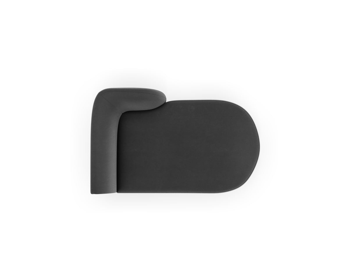 Miley Velour Sofa Chaise Lounge rechts 2 Sitzer in Grey-Bluvel präsentiert im Onlineshop von KAQTU Design AG. L-Sofa rechts ist von Micadoni