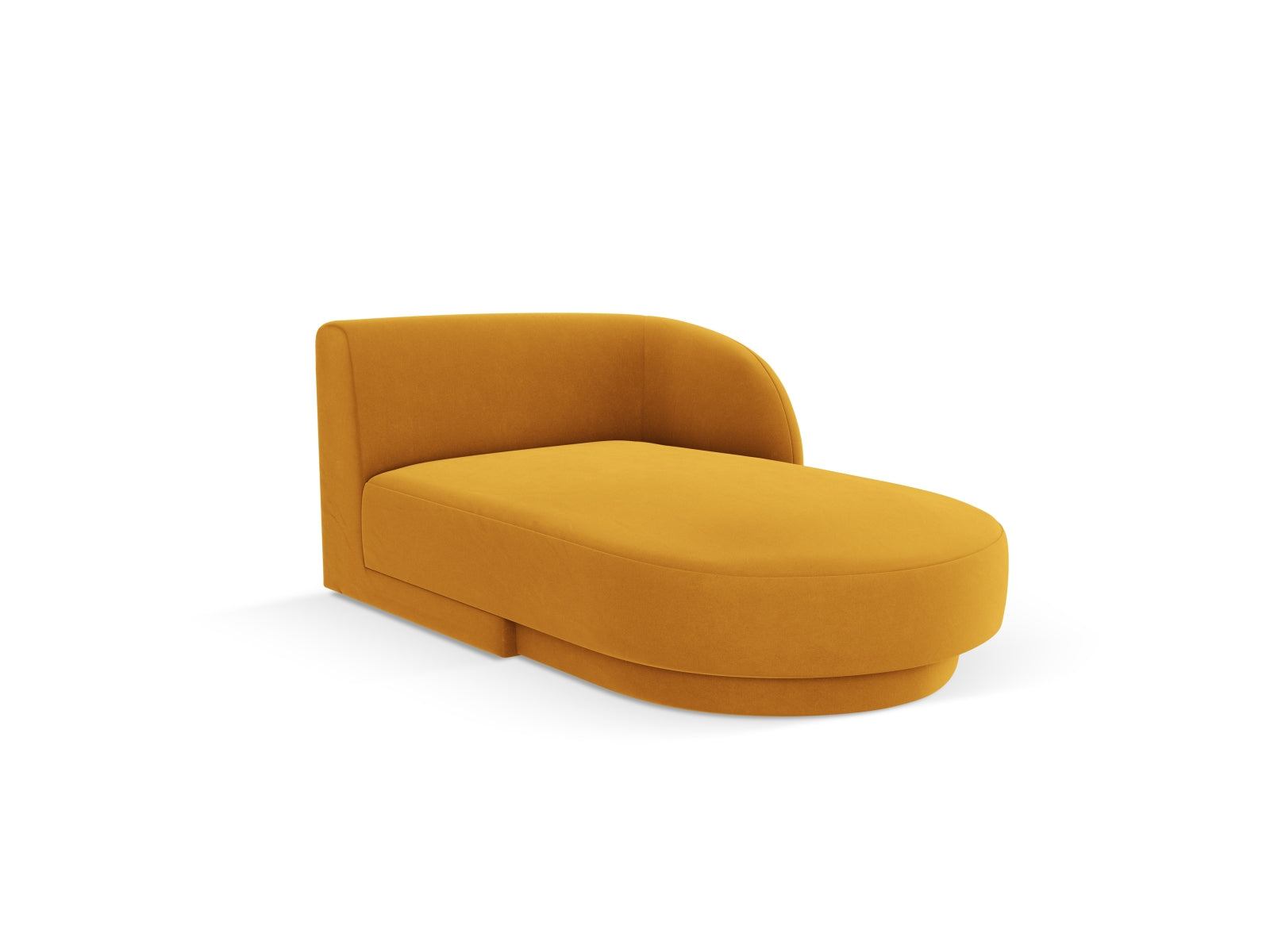 Elegantes Miley Velour Sofa Chaise Lounge rechts, 2-Sitzer in stilvollem Gelb-Blau, ideal für moderne Wohnräume.