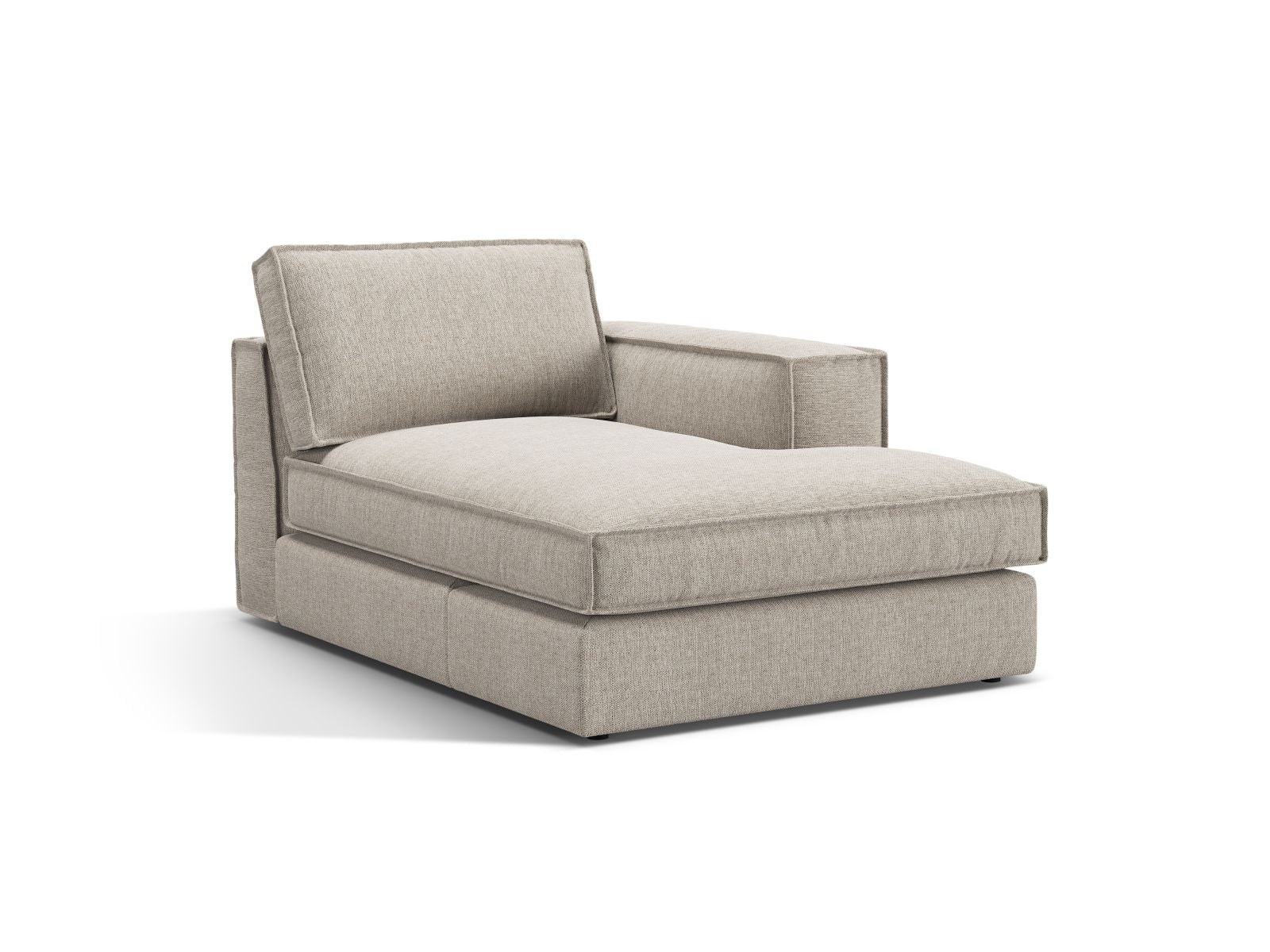Elegante 1-Sitzer Chaise Longue rechts Pola in Sand-Babel, ideal für stilvolle Wohnräume und vielseitige Sofa-Kombinationen.