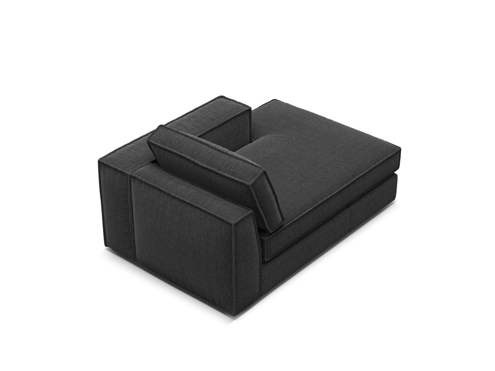 Elegante rechte Chaise Longue Pola in Schwarz, ideal für moderne Wohnkonzepte und gemütliche Entspannungsmomente.