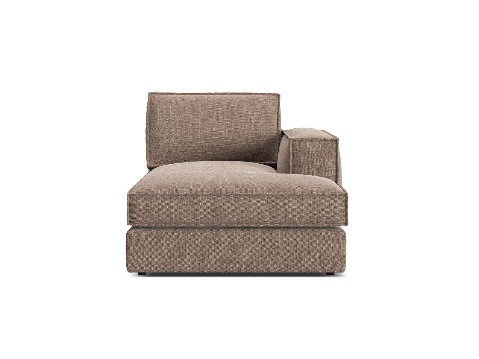 1-Sitzer Chaise Longue rechts Pola in Light Brown-Babel präsentiert im Onlineshop von KAQTU Design AG. Modulares Sofa ist von Micadoni