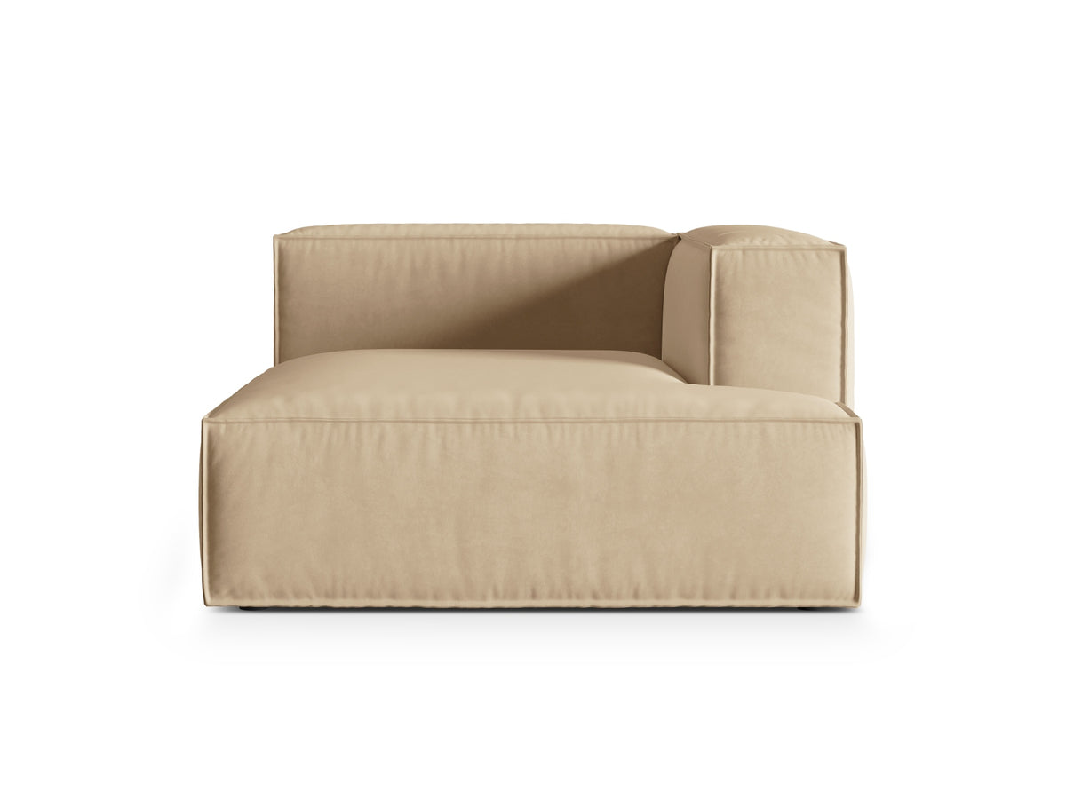 Nuria Velour Chaise Longue rechts 1 Sitzer in Nude-Paris präsentiert im Onlineshop von KAQTU Design AG. Modulares Sofa ist von Micadoni