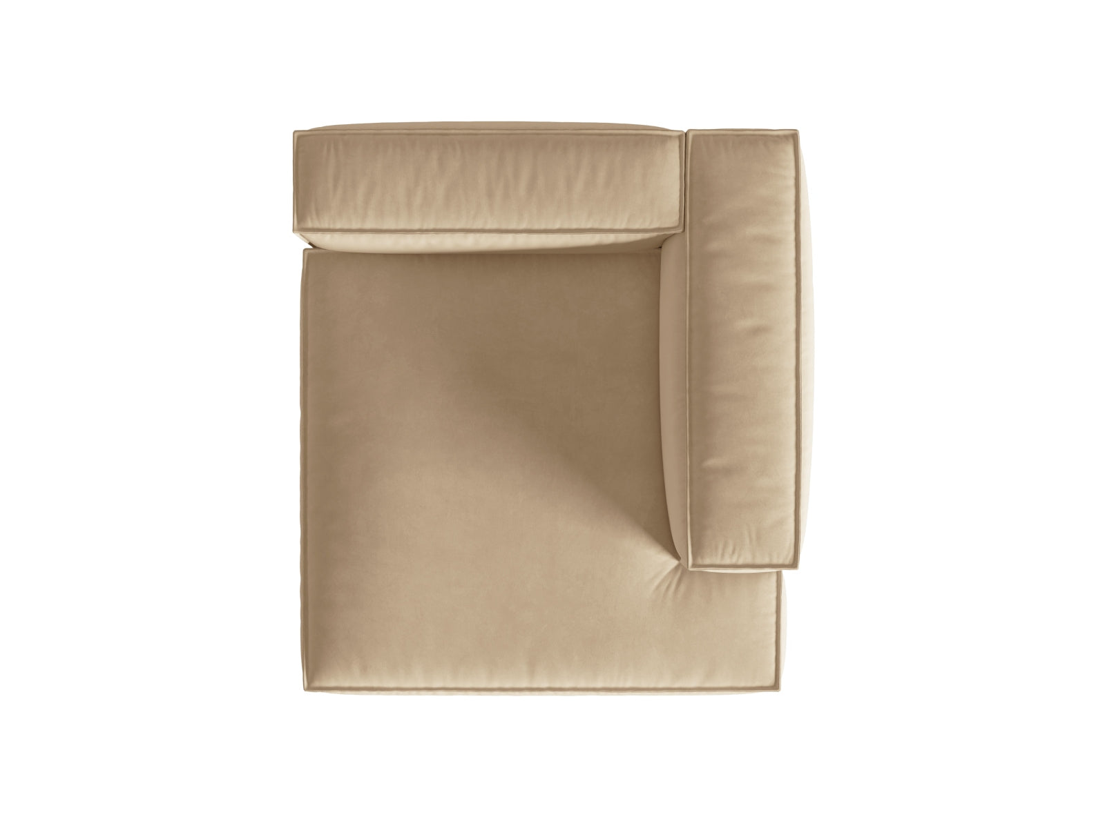 Nuria Velour Chaise Longue rechts 1 Sitzer in Nude-Paris präsentiert im Onlineshop von KAQTU Design AG. Modulares Sofa ist von Micadoni