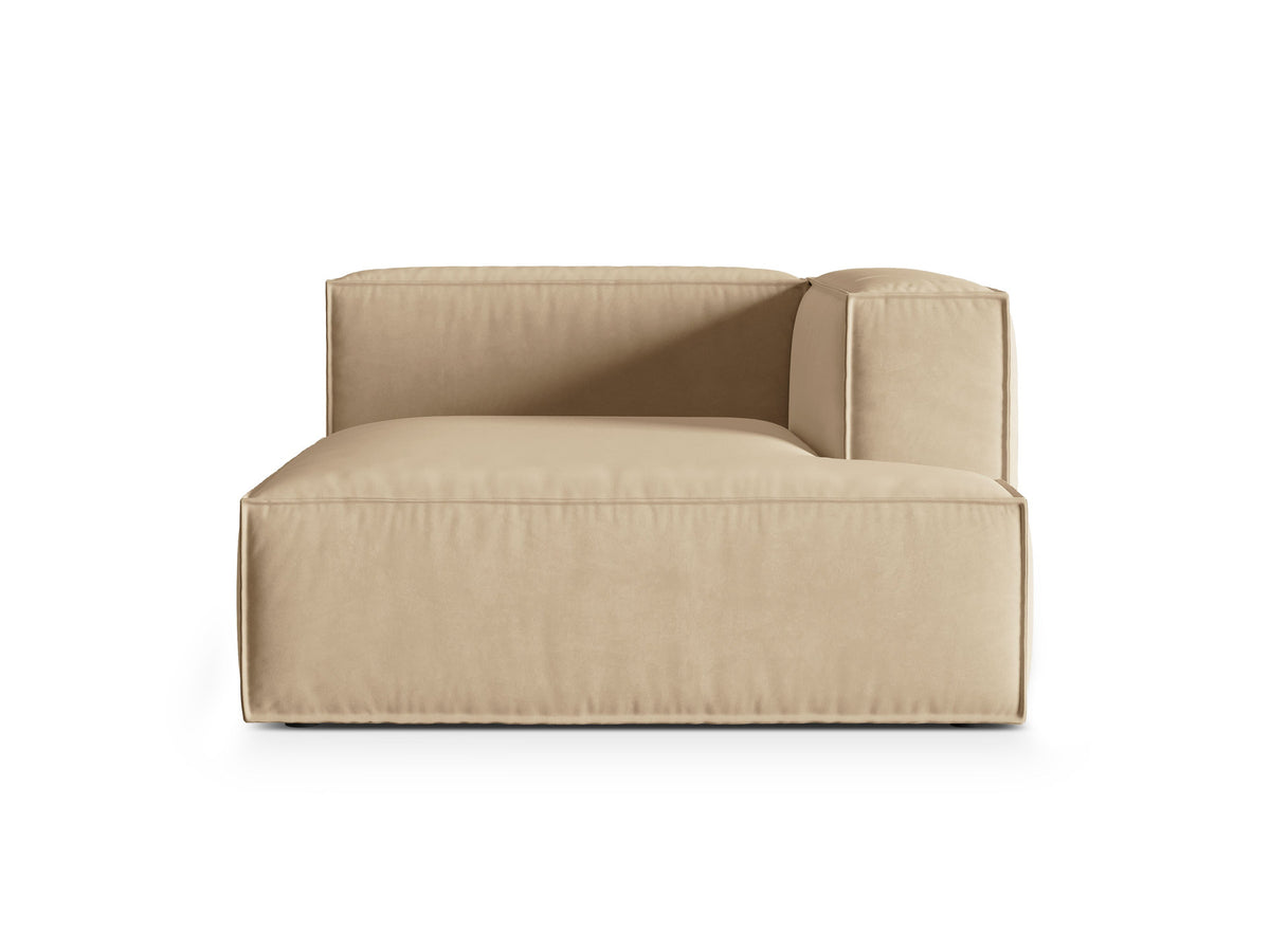 Nuria Velour Chaise Longue rechts 1 Sitzer in Nude-Paris präsentiert im Onlineshop von KAQTU Design AG. Modulares Sofa ist von Micadoni