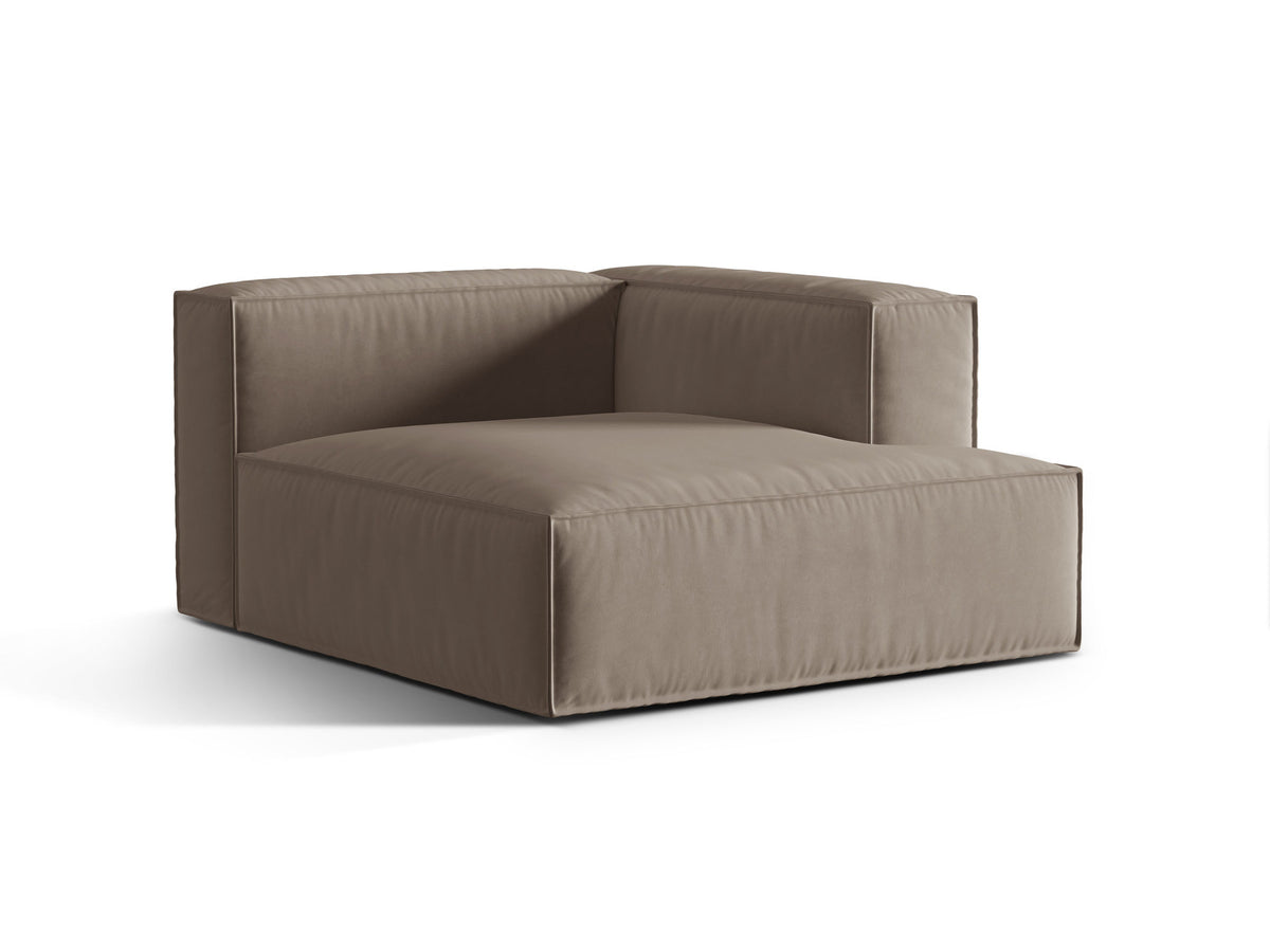 Nuria Velour Chaise Longue rechts 1 Sitzer in Warm grey-Paris präsentiert im Onlineshop von KAQTU Design AG. Modulares Sofa ist von Micadoni