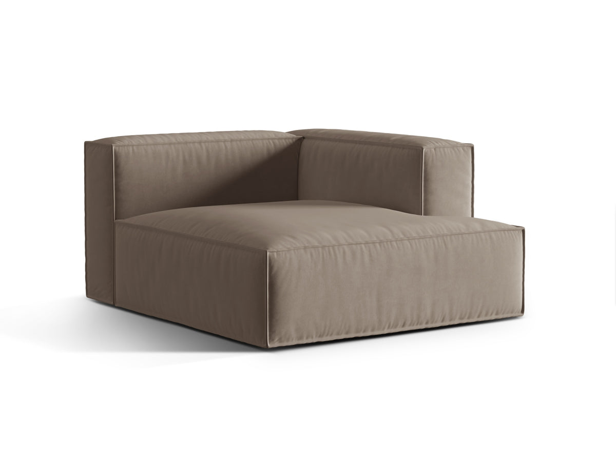 Nuria Velour Chaise Longue rechts 1 Sitzer in Warm grey-Paris präsentiert im Onlineshop von KAQTU Design AG. Modulares Sofa ist von Micadoni