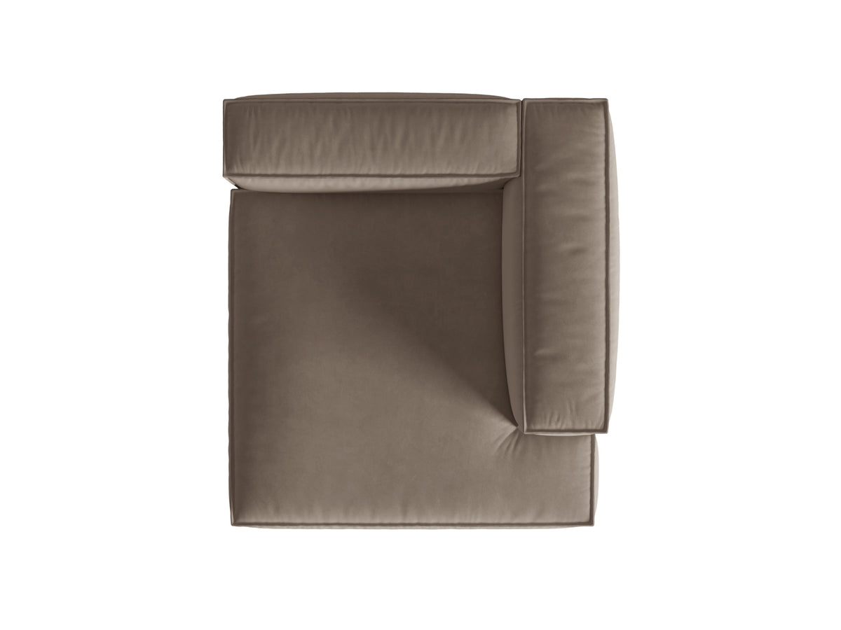 Nuria Velour Chaise Longue rechts 1 Sitzer in Warm grey-Paris präsentiert im Onlineshop von KAQTU Design AG. Modulares Sofa ist von Micadoni