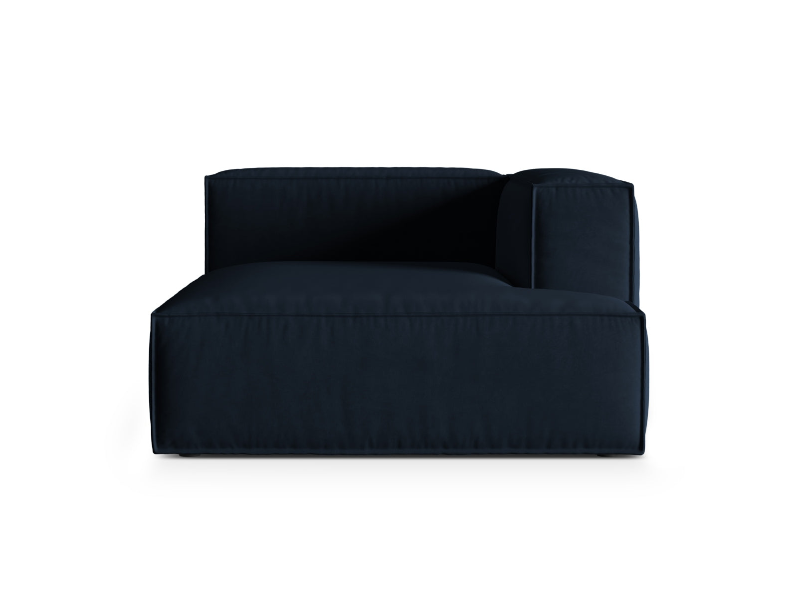 Nuria Velour Chaise Longue rechts 1 Sitzer in Dark Blue-Paris präsentiert im Onlineshop von KAQTU Design AG. Modulares Sofa ist von Micadoni