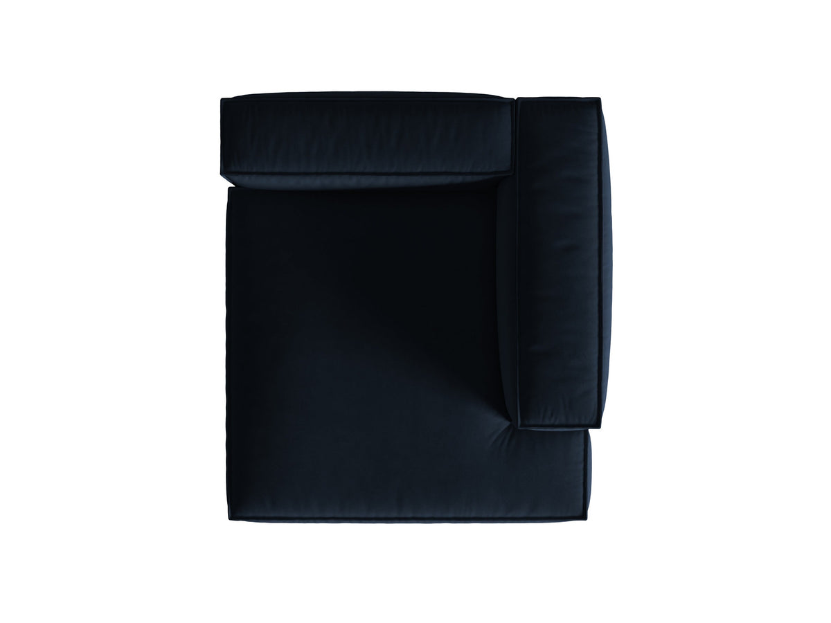 Nuria Velour Chaise Longue rechts 1 Sitzer in Dark Blue-Paris präsentiert im Onlineshop von KAQTU Design AG. Modulares Sofa ist von Micadoni