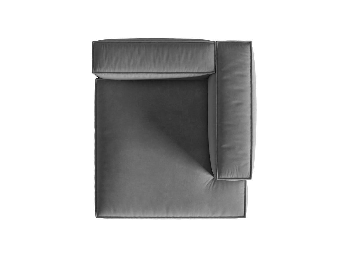 Nuria Velour Chaise Longue rechts 1 Sitzer in Grey-Paris präsentiert im Onlineshop von KAQTU Design AG. Modulares Sofa ist von Micadoni