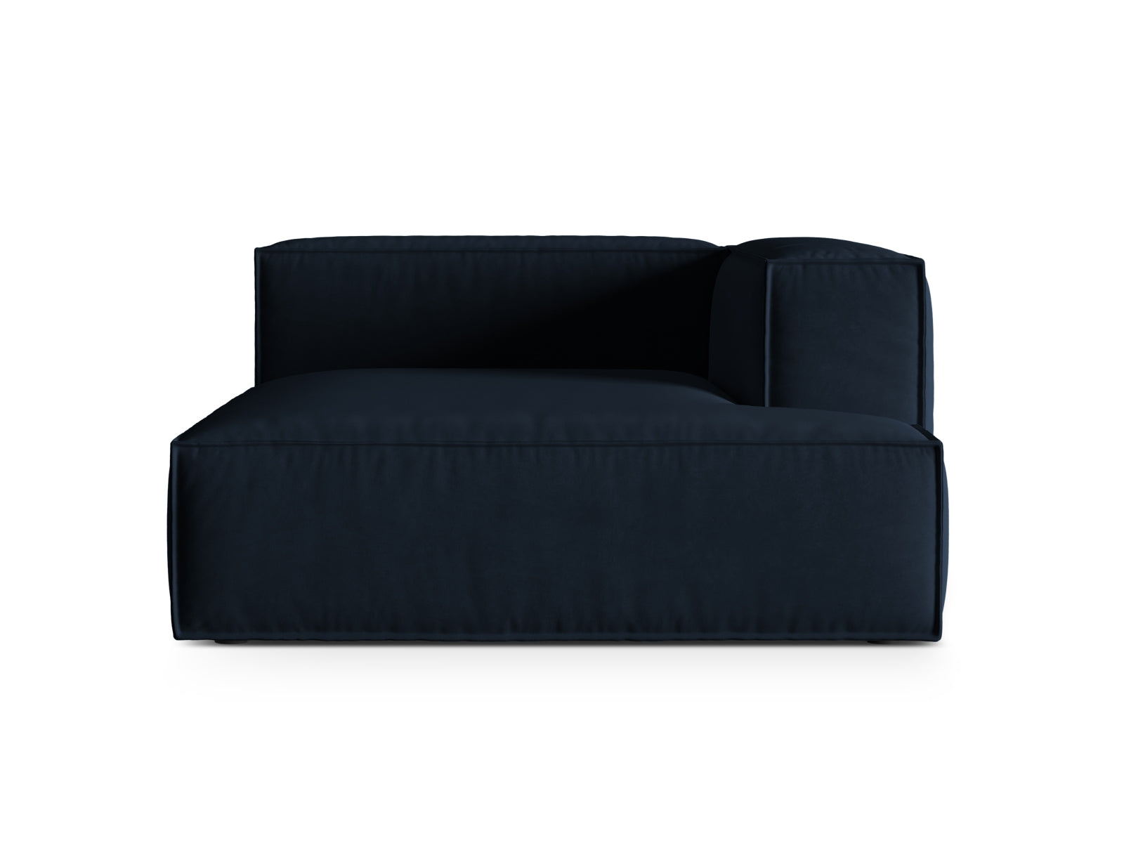Nuria Velour Chaise Longue rechts 1 Sitzer in Dark Blue-Paris präsentiert im Onlineshop von KAQTU Design AG. Modulares Sofa ist von Micadoni