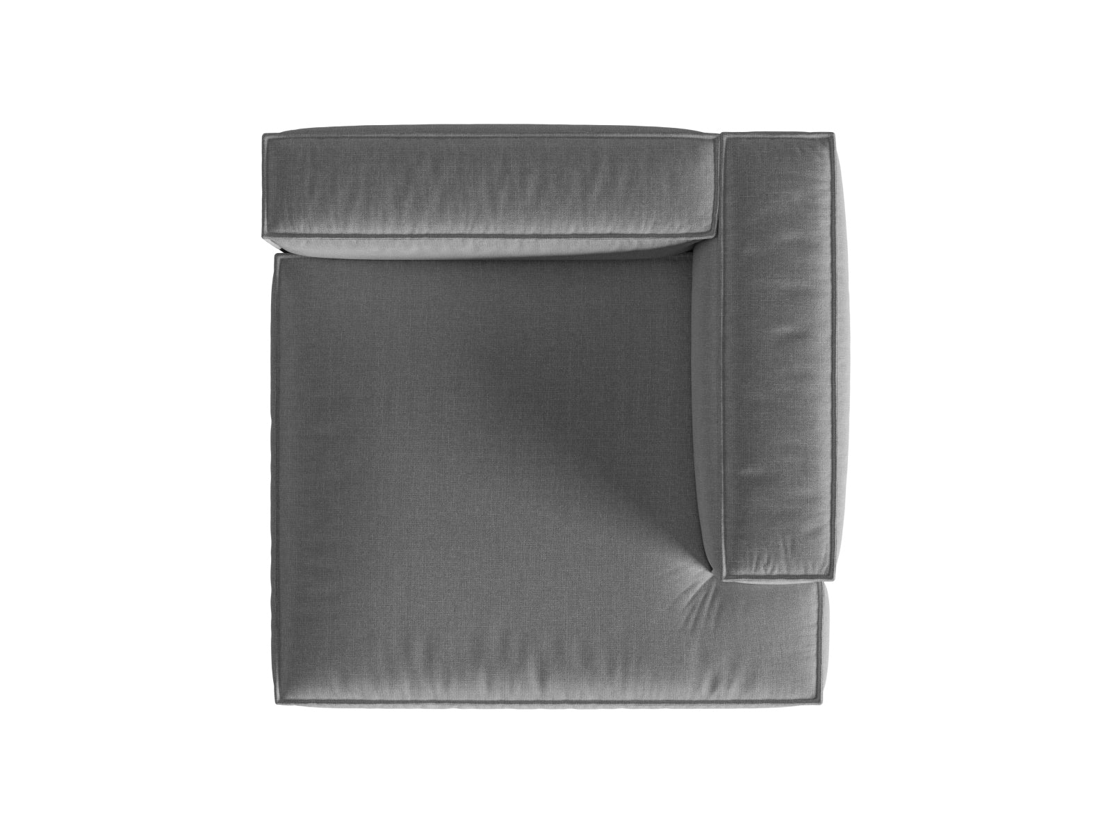 Nuria Velour Chaise Longue rechts 1 Sitzer in Grey-Paris präsentiert im Onlineshop von KAQTU Design AG. Modulares Sofa ist von Micadoni