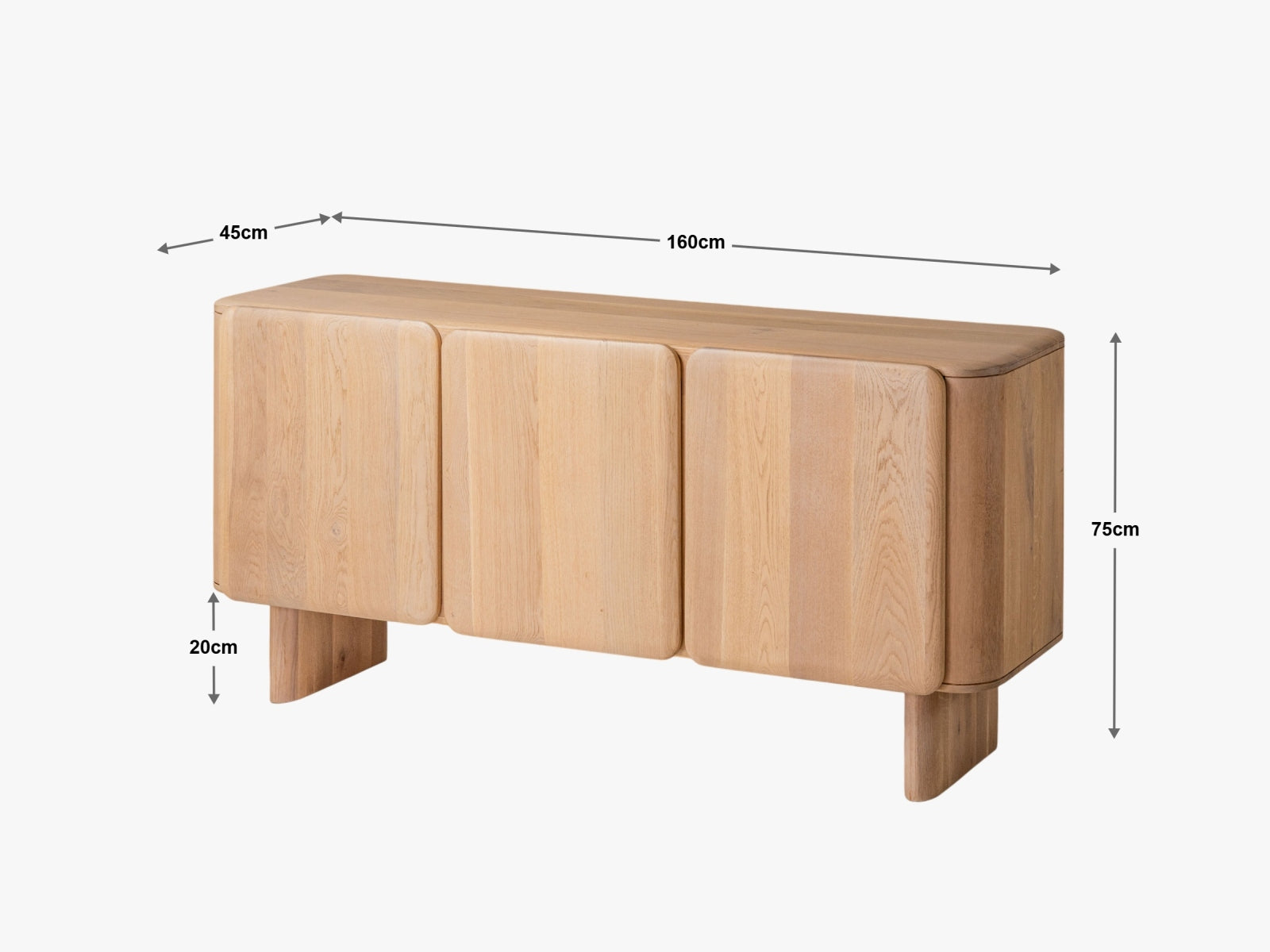 Sideboard Aggie, 160x45x75 in  präsentiert im Onlineshop von KAQTU Design AG. Sideobard ist von Micadoni