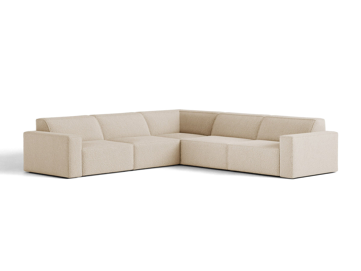 Jodie Boucle Symmetrical Ecksofa 6 Sitzer in Beige-Baloo präsentiert im Onlineshop von KAQTU Design AG. Ecksofa ist von Micadoni