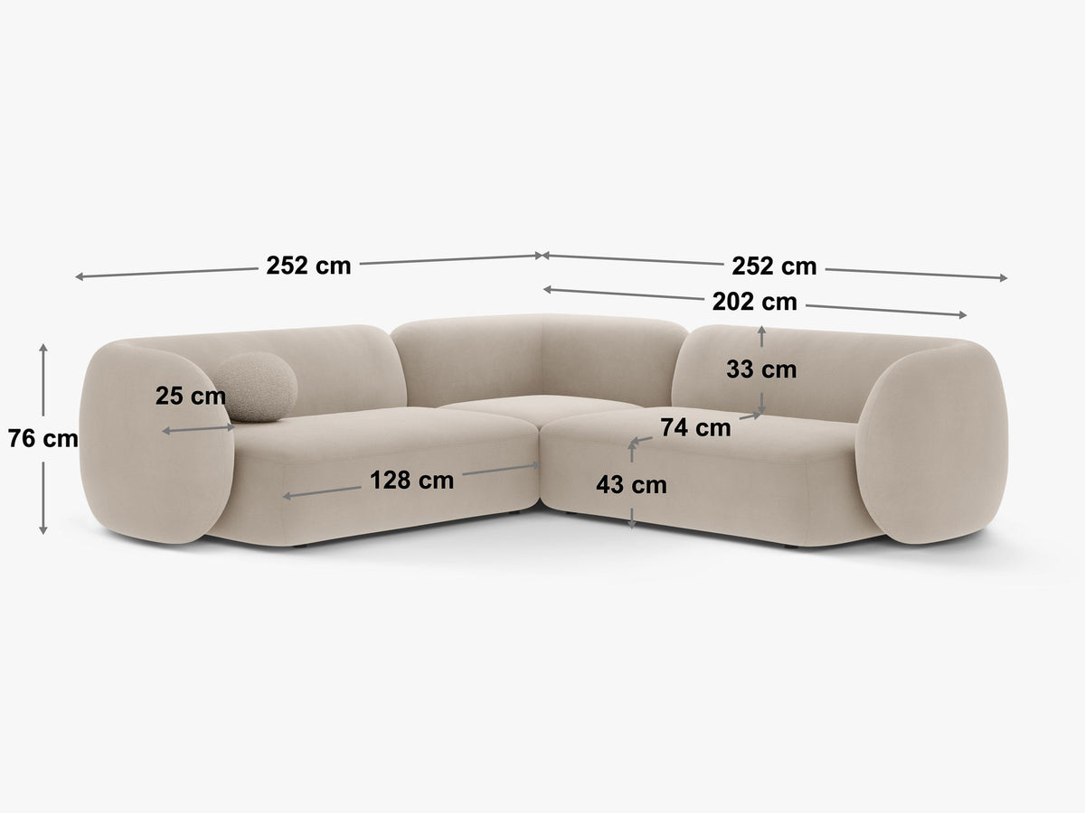 5-Sitzer Ecksofa modular symmetrisch Kate in Brown-Baloo präsentiert im Onlineshop von KAQTU Design AG. Ecksofa ist von Micadoni