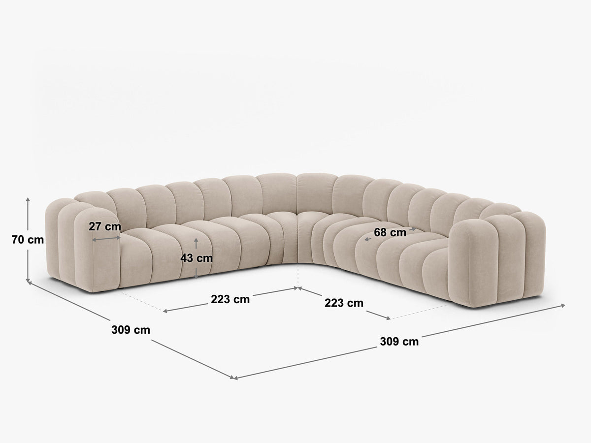 Lupine Modulares Symmetrical Ecksofa 6 Sitzer in Light Grey-Baloo präsentiert im Onlineshop von KAQTU Design AG. Ecksofa ist von Micadoni