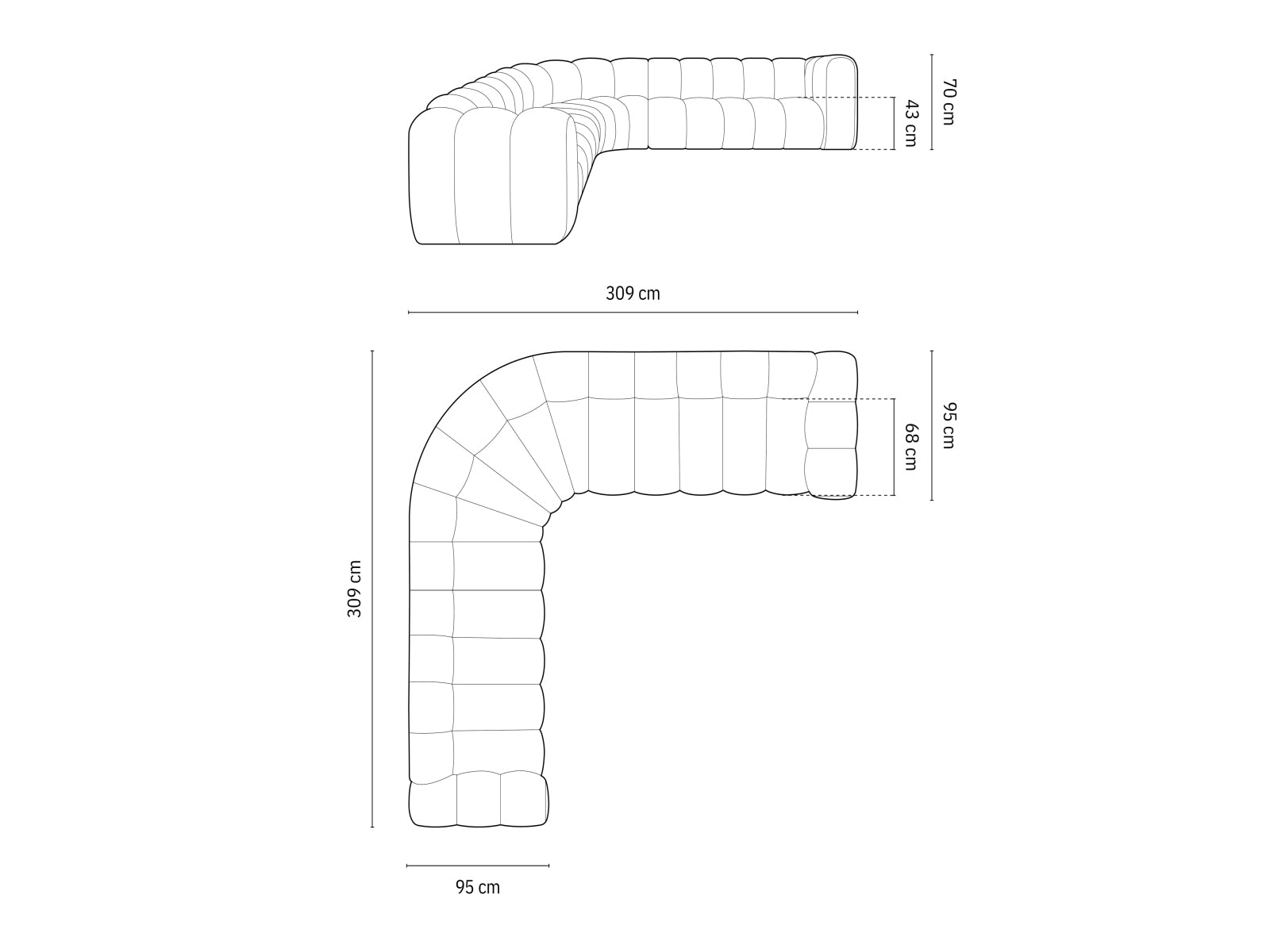 Stilvolles, modulares Ecksofa in sattem Olivgrün, bietet Platz für 6 Personen und vereint Komfort mit zeitgemäßem Design.