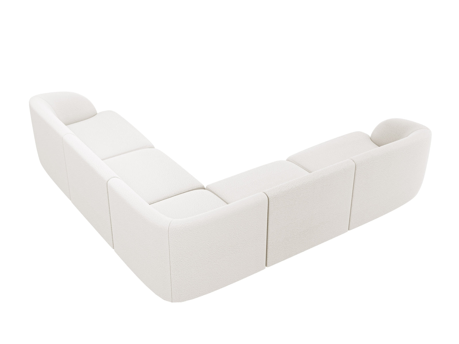 Miley Bouclé Ecksofa Reversible 5 Sitzer in White präsentiert im Onlineshop von KAQTU Design AG. Ecksofa ist von Micadoni