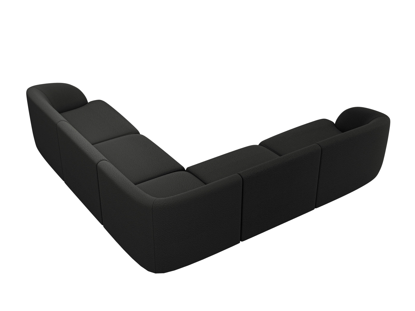 Miley Bouclé Ecksofa Reversible 5 Sitzer in Black präsentiert im Onlineshop von KAQTU Design AG. Ecksofa ist von Micadoni