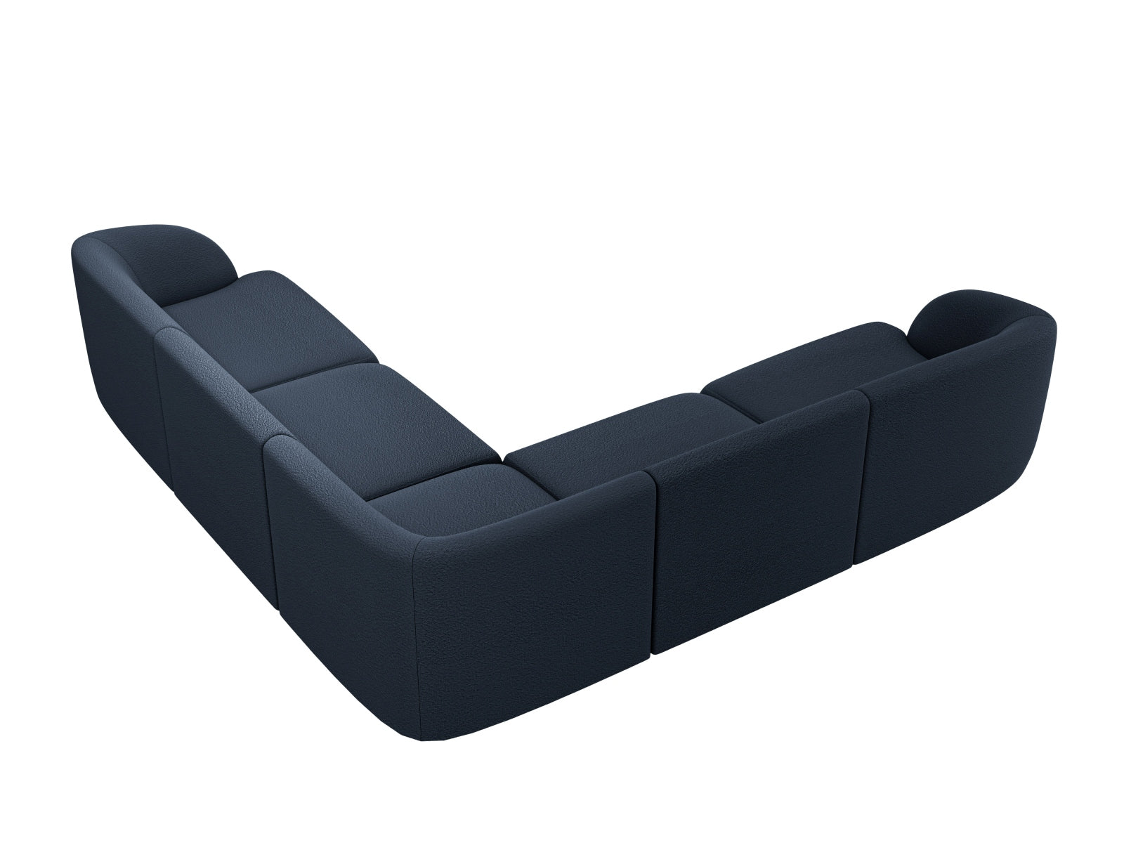 Miley Bouclé Ecksofa Reversible 5 Sitzer in Dark Blue präsentiert im Onlineshop von KAQTU Design AG. Ecksofa ist von Micadoni