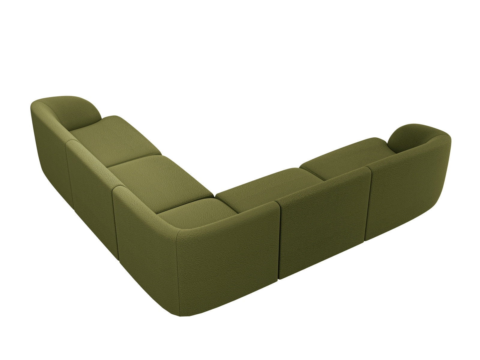 Miley Bouclé Ecksofa Reversible 5 Sitzer in Dark Olive Green präsentiert im Onlineshop von KAQTU Design AG. Ecksofa ist von Micadoni