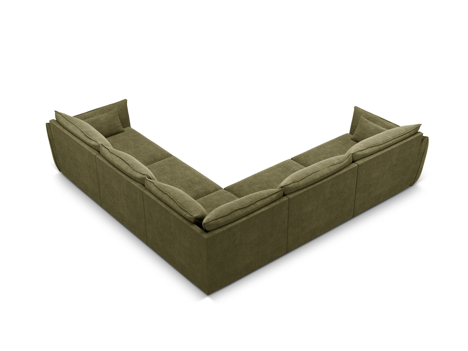 Kaelle Symmetrical Ecksofa 7 Sitzer in Green präsentiert im Onlineshop von KAQTU Design AG. Ecksofa ist von Micadoni