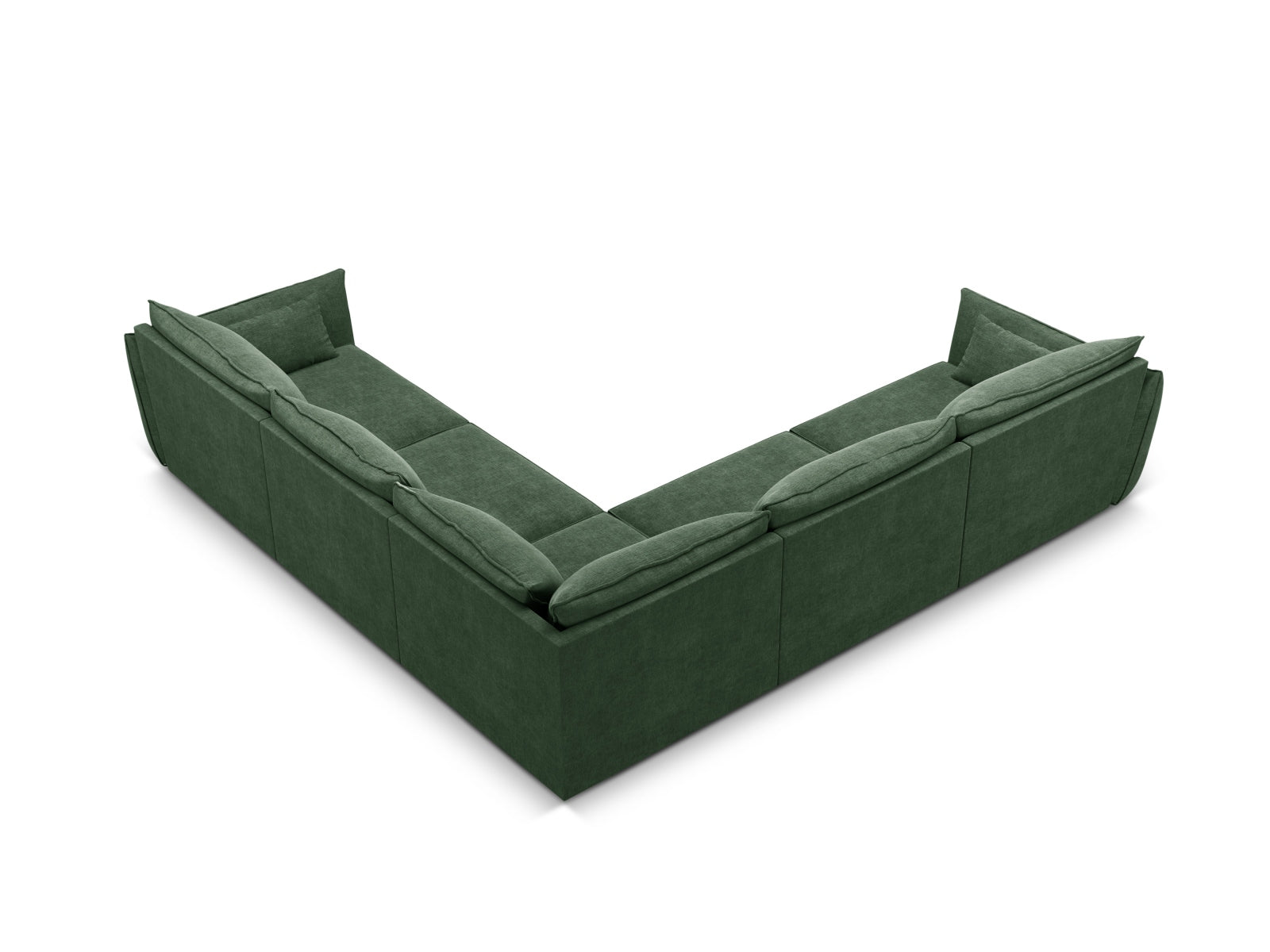 Kaelle Symmetrical Ecksofa 7 Sitzer in Bottle Green präsentiert im Onlineshop von KAQTU Design AG. Ecksofa ist von Micadoni