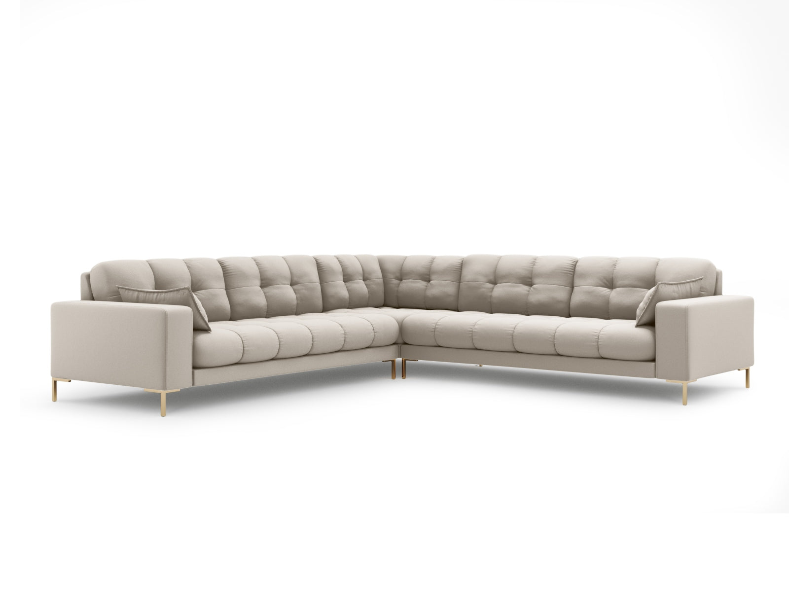 Mamaia Symmetrical Ecksofa 6 Sitzer in Beige/Gold präsentiert im Onlineshop von KAQTU Design AG. Ecksofa ist von Micadoni