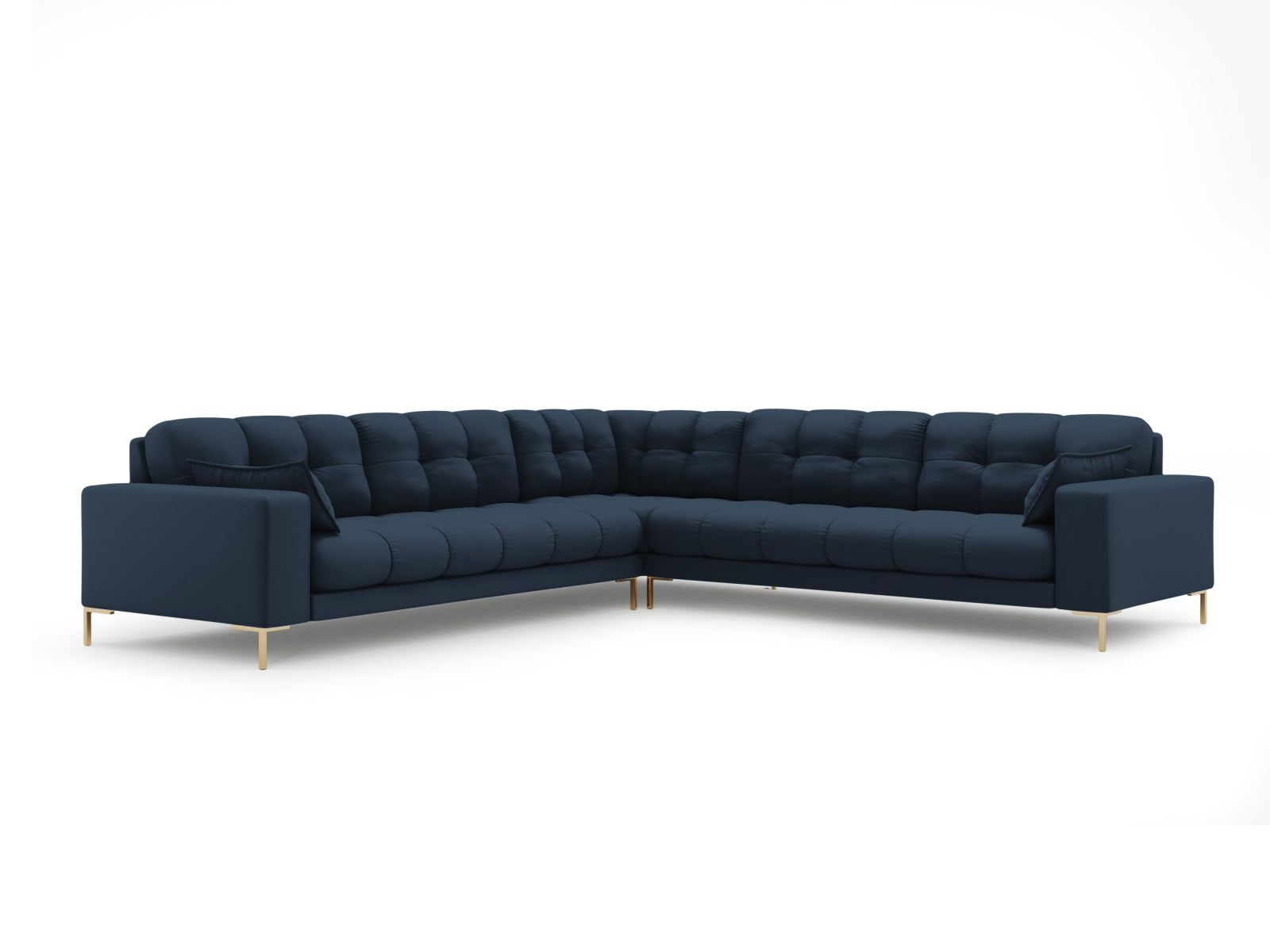 Mamaia Symmetrical Ecksofa 6 Sitzer in Blue/Gold präsentiert im Onlineshop von KAQTU Design AG. Ecksofa ist von Micadoni