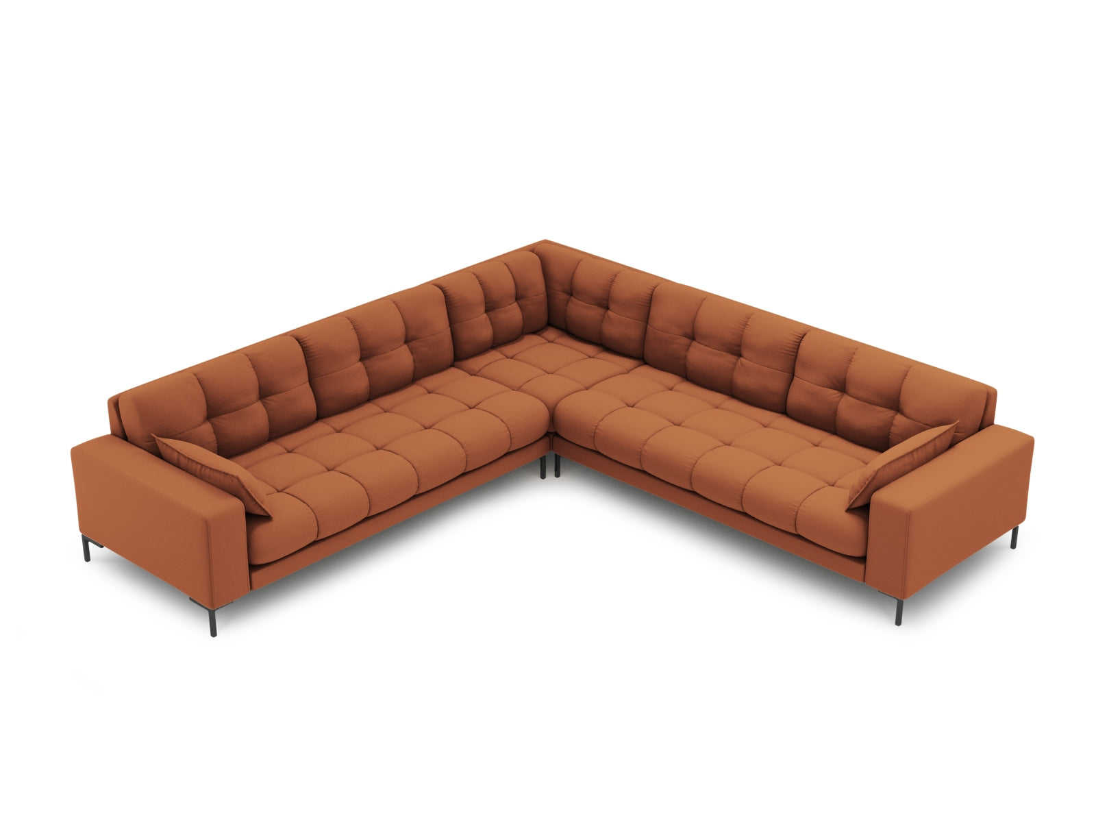 Elegantes Mamaia Ecksofa für 6 Personen in stilvollem Brick und Schwarz, ideal für moderne Wohnräume.