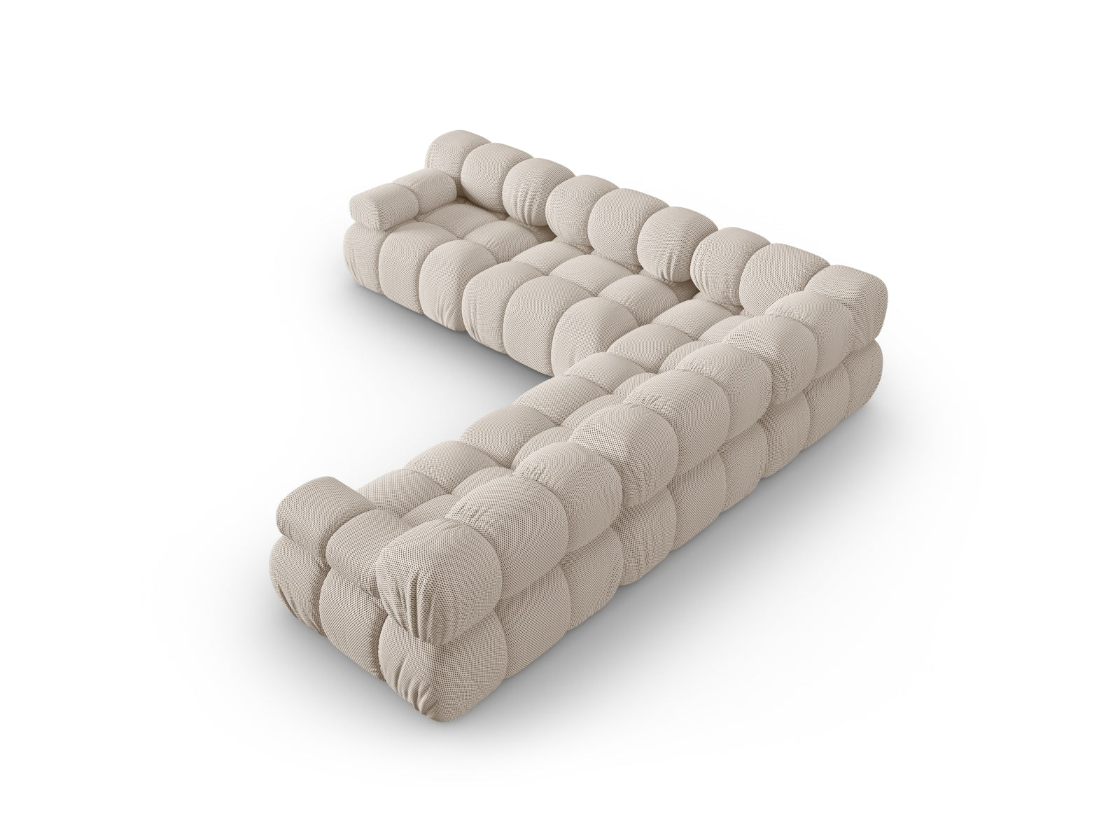 Modernes Bellis Ecksofa in sanftem Beige, 5-Sitzer, 282 cm, perfekt für gemütliche und stilvolle Wohnambiente von Micadoni.