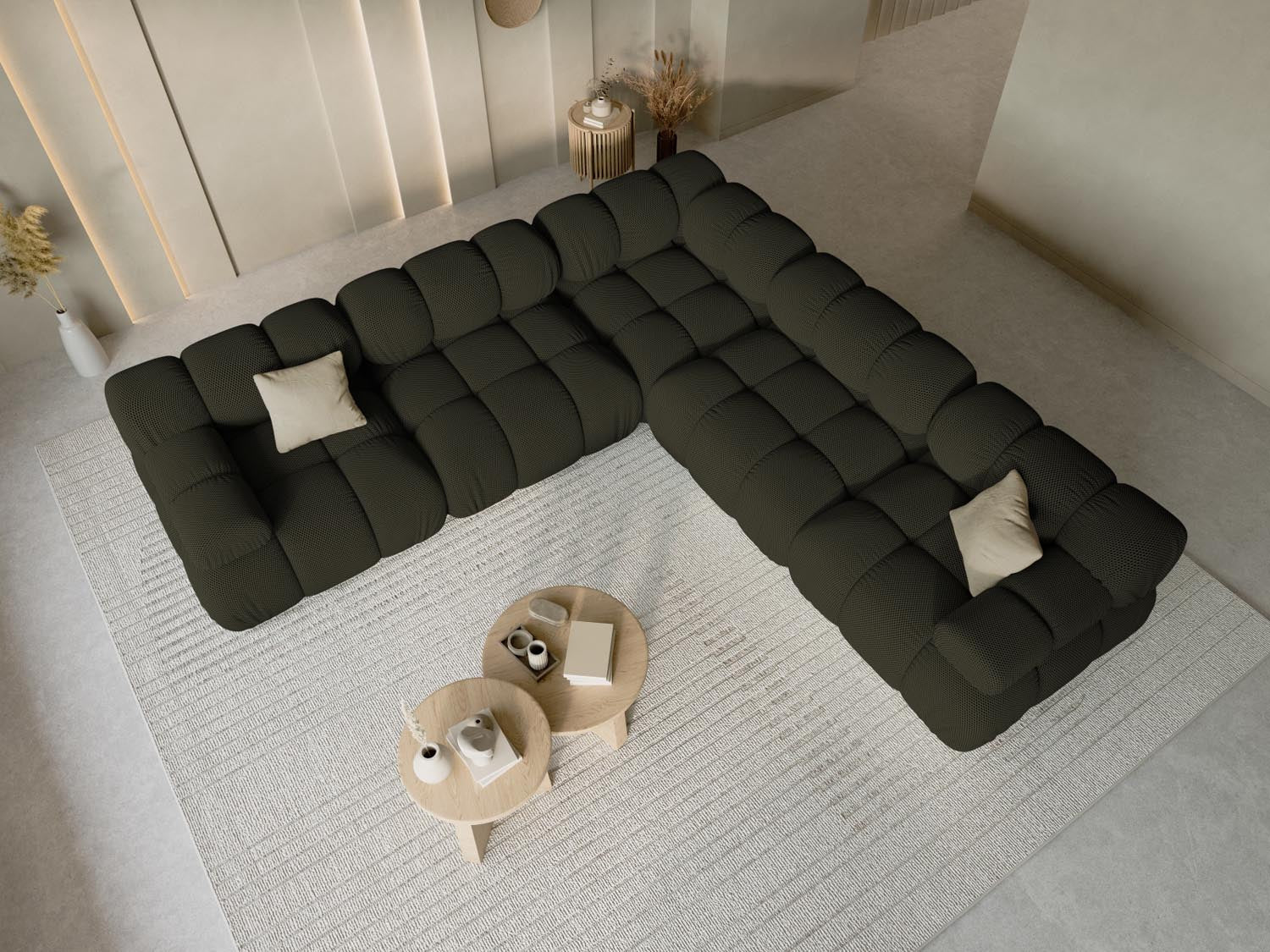 Bellis Symmetrical Ecksofa 5 Sitzer 282cm in Amazon Green präsentiert im Onlineshop von KAQTU Design AG. Ecksofa ist von Micadoni